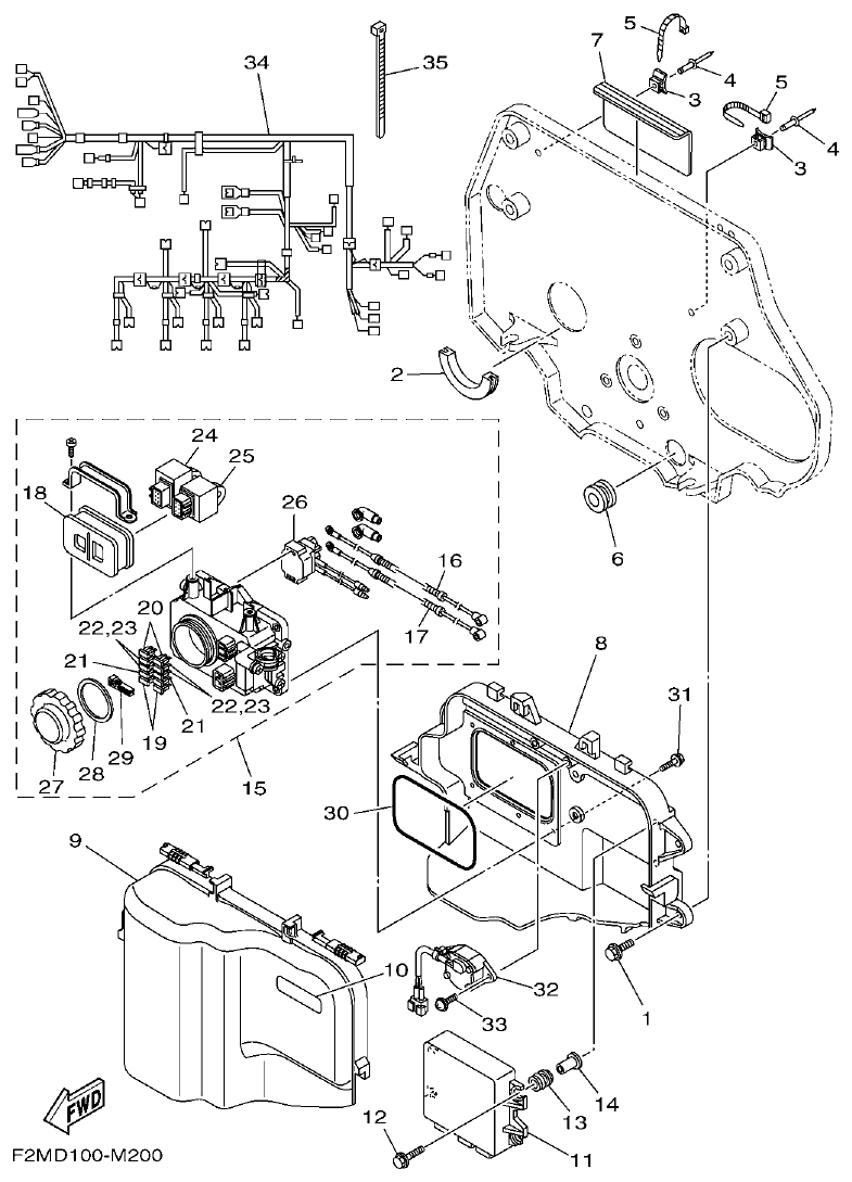 Yamaha F2ML ELECTRICAL 1 parts diagram